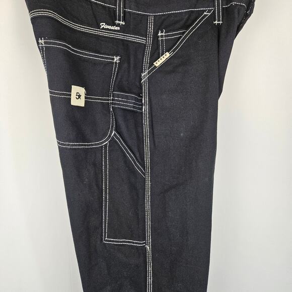 Five Star General Black Wide Leg 100% Cotton Mid Rise Carpenter Jeans 5 / 27 - Picture 9 of 16